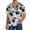 thumbnail image 3 of KLL Cute Animal with Cow Print Men's Shirt Short Sleeve Button Down Summer Cuba Beach Shirts- XX-Large, 3 of 7