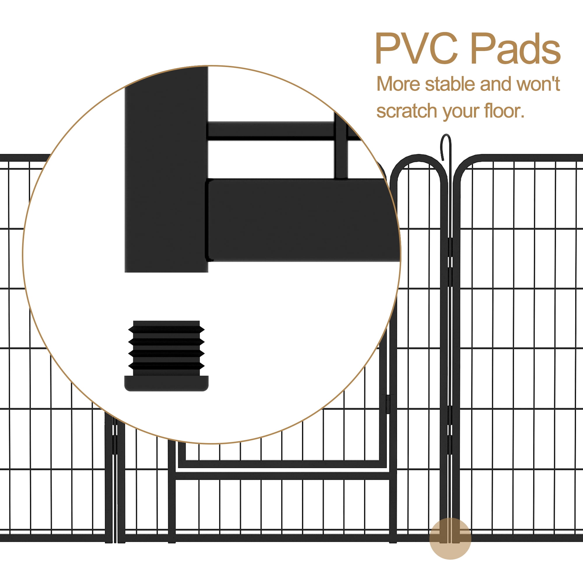 Jopath 16 Panels Metal Playpen with Door, 39.37"H Heavy Duty Dog Fence Pet Exercise Pen for Outdoor Indoor