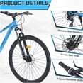 thumbnail image 3 of JERFIT 29" Adult Mountain Bike for Men & Women, 8-Speed Gears, Front Suspension Fork, Double Disc Brakes, 29-Inch All-Terrain Tires, Steel Frame, Blue, 3 of 6