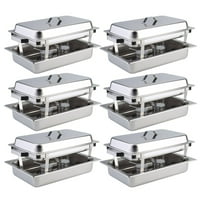 6 Pack Catering Chafing Dish Sets Stainless Steel Buffet Catering Food Warmer by Thialia
