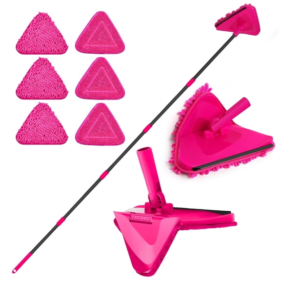 JEHONN Wall Mop with 80 inches Long Handle (Rose Red)
