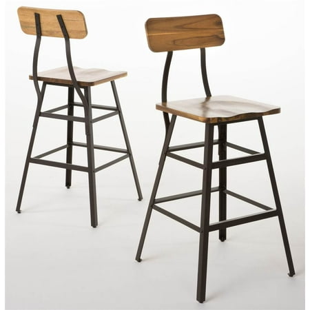 Barstool in Natural Stained Finish - Set of 2 (Best Stain For Wood Playset)