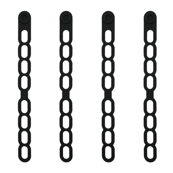 4 Pcs Silicone Latch Strap Tie for Slow Cooker Lid Lunch Box Bundling Organizing Black
