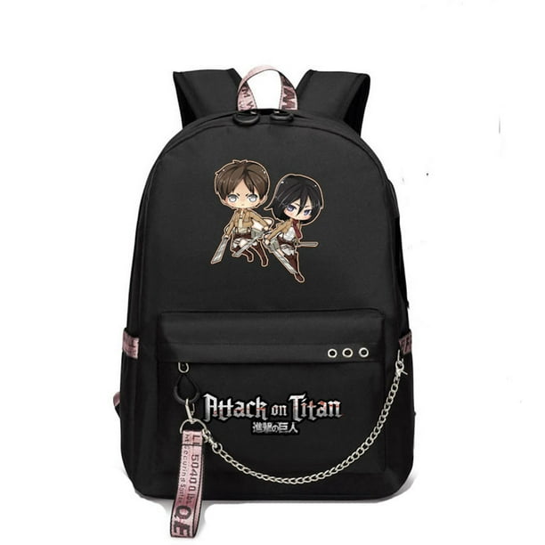 Mochila escolar de anime Attack on Titan para niños