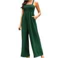 thumbnail image 1 of Lime Green Womens Brunch Jumpsuits Trousers Pants Catsuit for Ladies Ruched Overall Flare Bell Bottom Paperbag Basic Long Bootcut Leg Fall Summer Trousers Pants 2025 M, 1 of 9