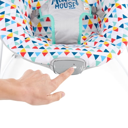 BRIGHT STARTS DISNEY BABY MICKEY MOUSE HAPPY TRIANGLES INFANT BOUNCER CHAIR FOR AGES 0-6 MONTHS