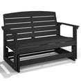 thumbnail image 2 of Outsunny 2-Person Outdoor Glider Bench Patio Double Swing Rocking Chair Loveseat w/ Slatted HDPE Frame for Backyard Garden Porch, Black, 2 of 9