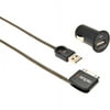 iSimple USB Cable with Swivel Dock Connector for iPod or iPhone with Car Charger