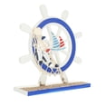 thumbnail image 3 of MLINS Mediterranean Style Rudder Decoration with Stable Base for Home Decor in Blue Color 8 5 inches, 3 of 8