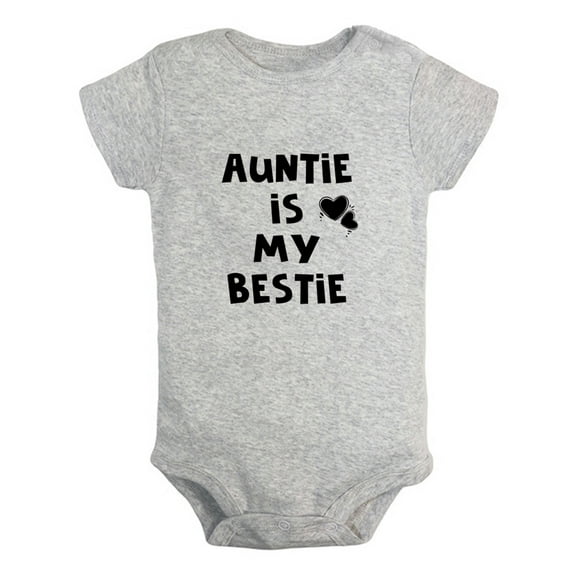 iDzn Auntie Is My Bestie Funny Rompers For Babies, Newborn Baby Unisex Bodysuits, Infant Jumpsuits, Toddler 0-24 Months Kids One-Piece Oufits
