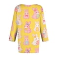 thumbnail image 3 of HAVUITYY Easter Bunny Sweater for Women – Soft 3/4 Sleeve Cotton Pullover with Cute Egg Print, Perfect Spring Going Out Top & Holiday Gift Idea, 3 of 5