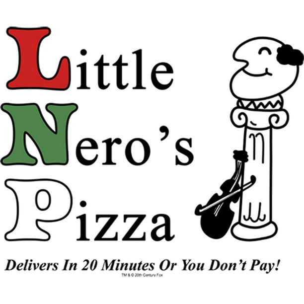 Men s Home Alone Little Nero s Pizza Pull Over Hoodie White Medium Walmart Business Supplies
