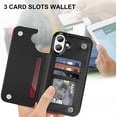 thumbnail image 2 of KOMI for iPhone 16 Plus Wallt Case with Card Holder,Premium PU Leather Kickstand Card Slots Drop Protective Shockproof Rugged Cover Flip Case for Apple iPhone 16 Plus 6.7 inch, Black, 2 of 4
