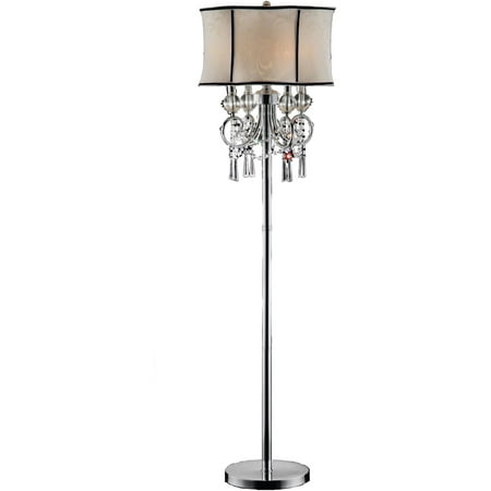 OK Lighting Nuvola Crystal Floor Lamp, 63.5"