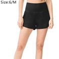 thumbnail image 2 of Pantalones cortos para correr para mujer, para entrenamiento, atletismo, gimnasio, yoga, con bolsillos para teléfono, color negro, 6/M,:;:;, 2 of 5