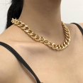 thumbnail image 3 of Gargantilla de cadena cubana JAMW Collar oro cadena de eslabones cubanos Gruesos, 3 of 5