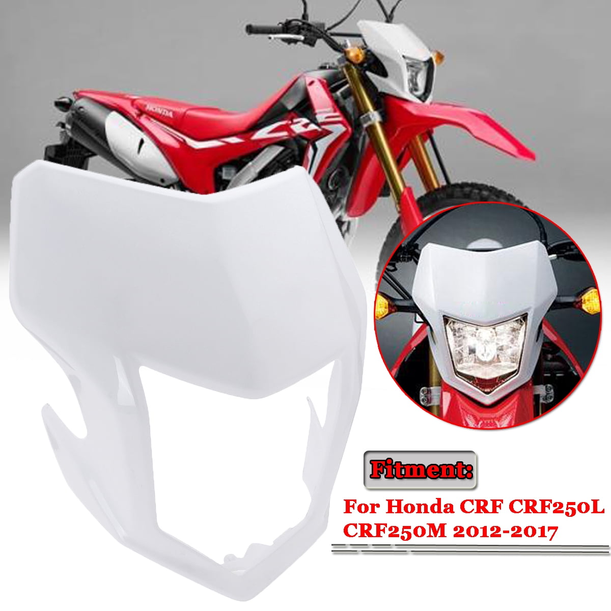 For Honda Crf Crf250l Crf250m 12 17 White Front Headlight Visor Fairing Walmart Canada