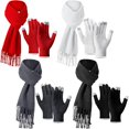 thumbnail image 1 of wonima44 8 Pieces Winter Knit Scarf and Glove Set, Cashmere Soft Scarf with Touchscreen Gloves for Women Gift, 1 of 1