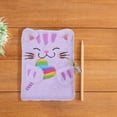 thumbnail image 6 of Ferencaa Plush Diary With Lock Cartoon Animal Notebook Cute Cat Fuzzy Journal Writing Pad Personal Journal Diary for School Home Office Purple, 6 of 11