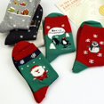 thumbnail image 3 of Calcetines De Navidad Tobillo Clásico Santa Claus Medias Para Niñas Mujeres Papa Nóel Verde, 3 of 9