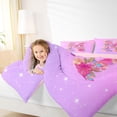 thumbnail image 3 of Manfei Floral Butterfly Letter M Twin Bedding Sets, Sparkle Print Pink Bedding Comforter Set for Girls Women, Pink Reversible, 7 Pieces, 3 of 7