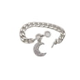 thumbnail image 2 of Women Fashion Silver Metal Chain Bracelet Moon Charm Crescent, 2 of 10