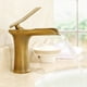 thumbnail image 2 of Grifo de cascada de cobre para lavabo de baño, lavabo de encimera, grifo vintage de agua fría y caliente, oro blanco, 2 of 5