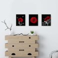 thumbnail image 3 of 9 Sheets Canvas Unframed Red Flower Art Paintings Black Background Modern Wall Art Decorations, 3 of 7