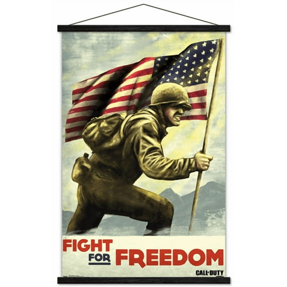 Call of Duty: WWII - Fight Wall Poster with Magnetic Frame, 22.375" x 34"