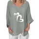 thumbnail image 1 of Blusa suelta con cuello en V y manga tres cuartos con estampado elegante para mujer OAVQHLG3B Store  lin121212, 1 of 4