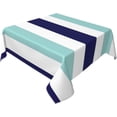 thumbnail image 2 of Square Table Cloth, Horizontal Large Blue Striped Tablecloth Washable Dinng Table Covers Decorative for Kitchen & Table Linens 52" x 52", 2 of 8
