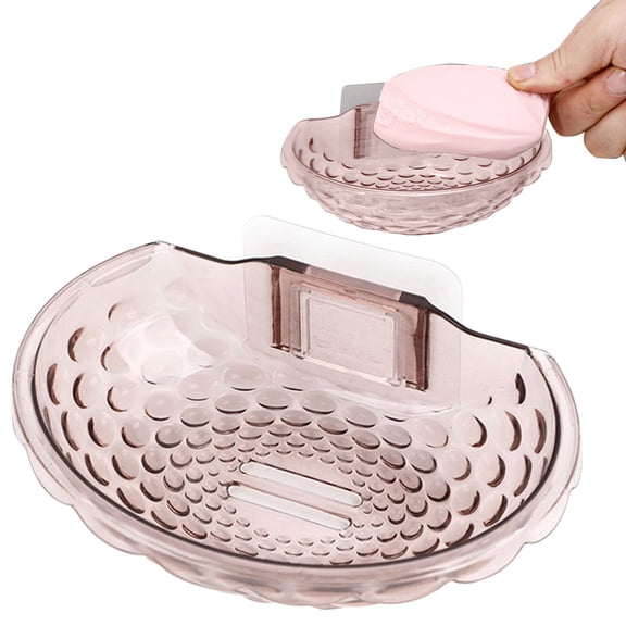 Zoowood Soap Holder for Shower Acrylic Soap Dish Draining Soap Case for Bar Soap Bathroom Kitchen Countertop Soap Saver, Wine