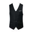 thumbnail image 2 of Lyinloo Men's Autumn Winter Formal Bussiness Tuxedo Suit Waistcoat Vest Jacket Top CoatBlack XXXXXL, 2 of 4