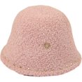 thumbnail image 5 of CoCopeaunts Ladies Bucket Hat Solid Color Lambs Wool Casual Warm Women Girls Basin Cap Rivet Edge Decorate Trend Fisherman Hat, 5 of 8