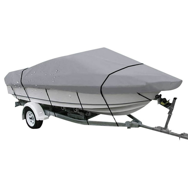 labwork Waterproof 20-22Ft 210D Heavy Duty Trailerable Grey Boat Cover  Replacement for V-Hull Fishing Boat V-Hull Tri-Hull Runabout Bass Boat  Fish&Ski Pro-Style Bass Boat 