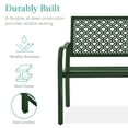 thumbnail image 4 of Best Choice Products Indoor Outdoor Steel Garden Bench w/ Geometric Backrest, Foot Levelers - Dark Green, 4 of 9