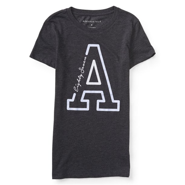 Aeropostale - Camiseta gráfica con logo para mujer, gris, pequeña Aeropostale Camiseta gráfica