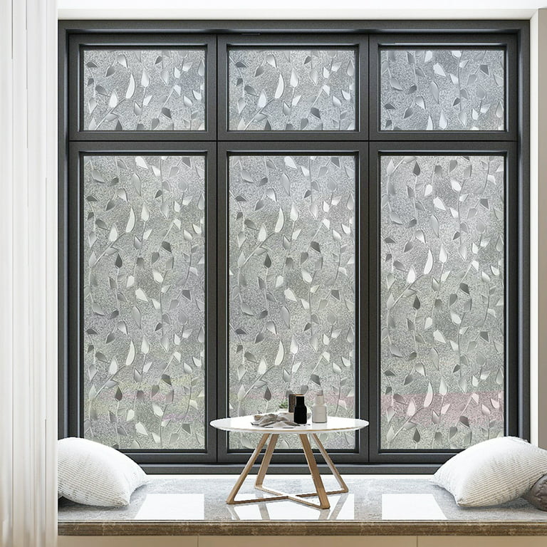 Jlong Frosted Window Privacy Film - Non Adhesive Static Cling