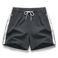 thumbnail image 3 of Bcfgryg Men's Summer Casual Ribbon Patchwork Shorts Men's Cargo Shorts With Pockets Grey XL, 3 of 3