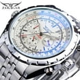 thumbnail image 7 of JARAGAR Blue Glass Design Black Silver Automatic Watch Stainless Steel Date Clock Luminous Men Business Mechanical Wristwatch, 7 of 7