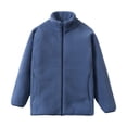thumbnail image 2 of GiLiling Boys Girls Sherpa Jacket - Full Zip Fuzzy Fleece Coat Long Sleeve Warm Winter Outerwear Coat with Pockets (Blue, 7-8 Years), 2 of 6