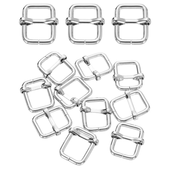 32Pack Roller Buckle, 1/2"(12mm)Tri-Glides Slide Buckles, Silver, 25mm