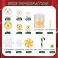 thumbnail image 2 of 173PCS Christmas Vase Filled with Pearls Yellow Candle Filled Plastic Pearls Candy Canes and Snowflake Polymer Clay and Flat Round Christmas Trees for Candle Vase Christmas Decorations, 2 of 6