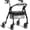 Black, variant on VOCIC Z11 X-Way Adjustable Foldable 4-Wheel Rollator with Seat and Backrest, Black, 380 lb Limit