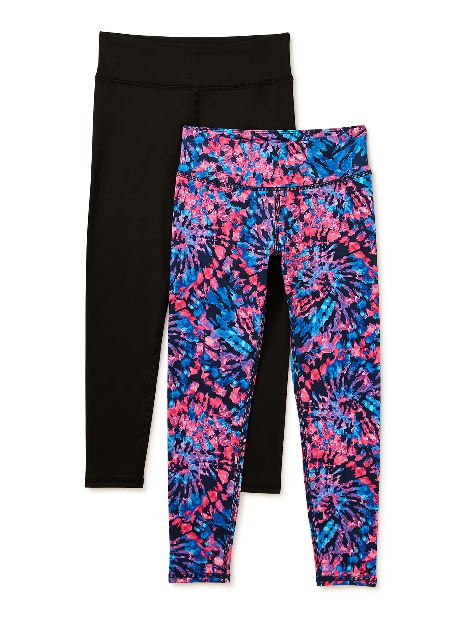 Athletic Works Girls Leggings, 2-Pack 