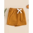 thumbnail image 3 of Bagilaanoe Toddler Baby Boys Shorts Elastic Waist Solid Casual Short Pants Summer Bottoms with Pockets 6M 12M 18M 24M 3T Kids Daily Clothes, 3 of 7
