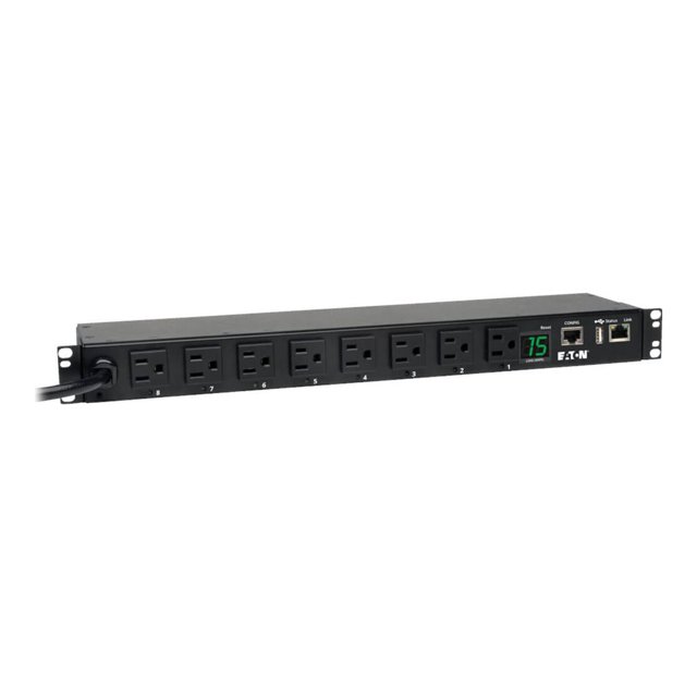 Tripp Lite 1.4kW PDU Monophasé, Interface LX Platform, Prises 120V (8 5-15R), NEMA 5-15P, Cordon 12 Pieds, Rack 1U, Taa - Unité de Distribution d'Alimentation (Montable en Rack) - 15 A - AC 100/120/127 V - 1.52 kW - 1-Phase - Ethernet 10/100, USB, Serial - Entrée : Nema 5-15P - Connecteurs de Sortie : 8 (Ne 5-Fi15) - Cordon 1 Pieds - Conforme TA