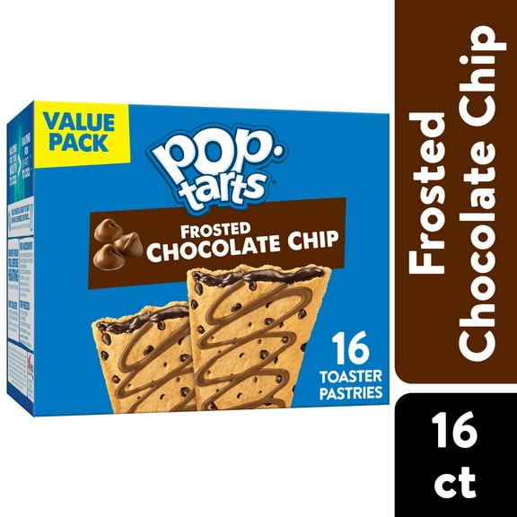 Pop-Tarts Chocolate Chip Drizzle Instant Breakfast Toaster Pastries, Shelf-Stable, Ready-to-Eat, 27 oz, 16 Count Box