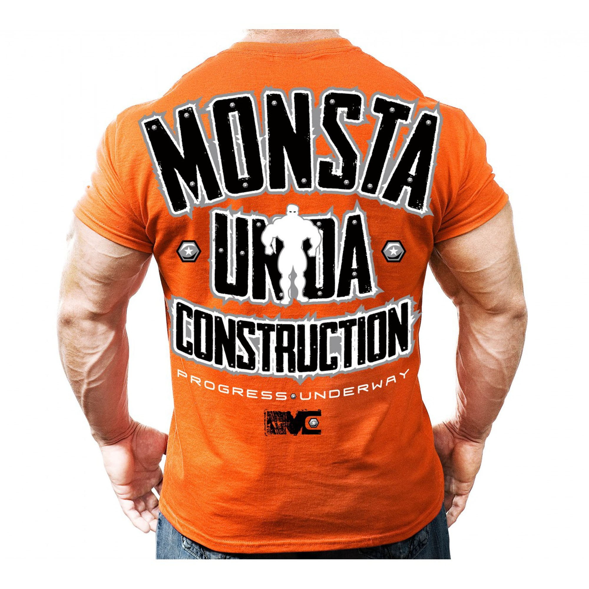 Orange Monsta Clothing Mens UNDA CONSTRUCTION Bodybuilding Tee 