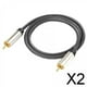 thumbnail image 1 of Paquete de 2-6 cables de audio estéreo trenzados 1 macho a 1 conector RCA macho para amplificador 2 piezas, 1 of 4